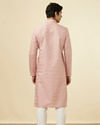 alt message - Manyavar Men Rosewater Pink Horizontal Striped Kurta Set image number 5