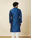 Blue Jacquard Patterned Kurta Set image number 5