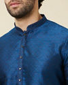 Manyavar Men Ultramarine Blue Multi Patterned Kurta Set