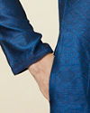 Manyavar Men Ultramarine Blue Multi Patterned Kurta Set