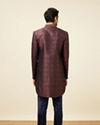 Manyavar Men Windsor Wine Diamond Patterned Indo Western Set