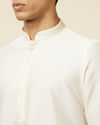 alt message - Manyavar Men Pristine White Embroidered Bandhgala Kurta Set image number 1