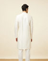 alt message - Manyavar Men Pristine White Embroidered Bandhgala Kurta Set image number 5