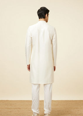 alt message - Manyavar Men Pristine White Embroidered Bandhgala Kurta Set image number 5