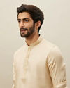 Manyavar Men Cloud Cream Embroidered Bandhgala Kurta Set