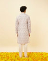 alt message - Manyavar Men White Floral Kurta image number 4