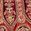 Orange Maroon Embroidered Bridal Lehenga