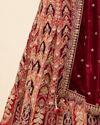 Orange Maroon Embroidered Bridal Lehenga image number 4