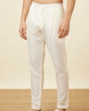 Manyavar Men Cream Pencil Cut Trousers