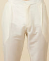 Manyavar Men Cream Pencil Cut Trousers