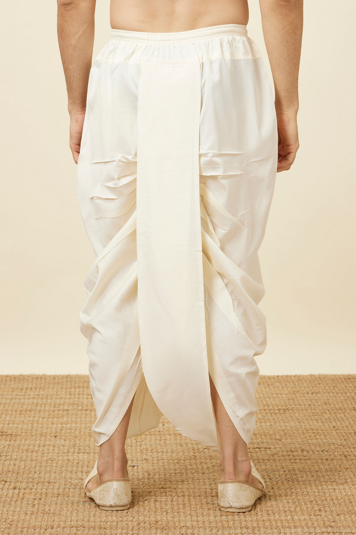 Manyavar Men Simple Off White Dhoti
