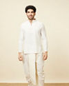 alt message - Manyavar Men Simple Off White Dhoti image number 3