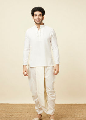 Simple Off White Dhoti image number 3