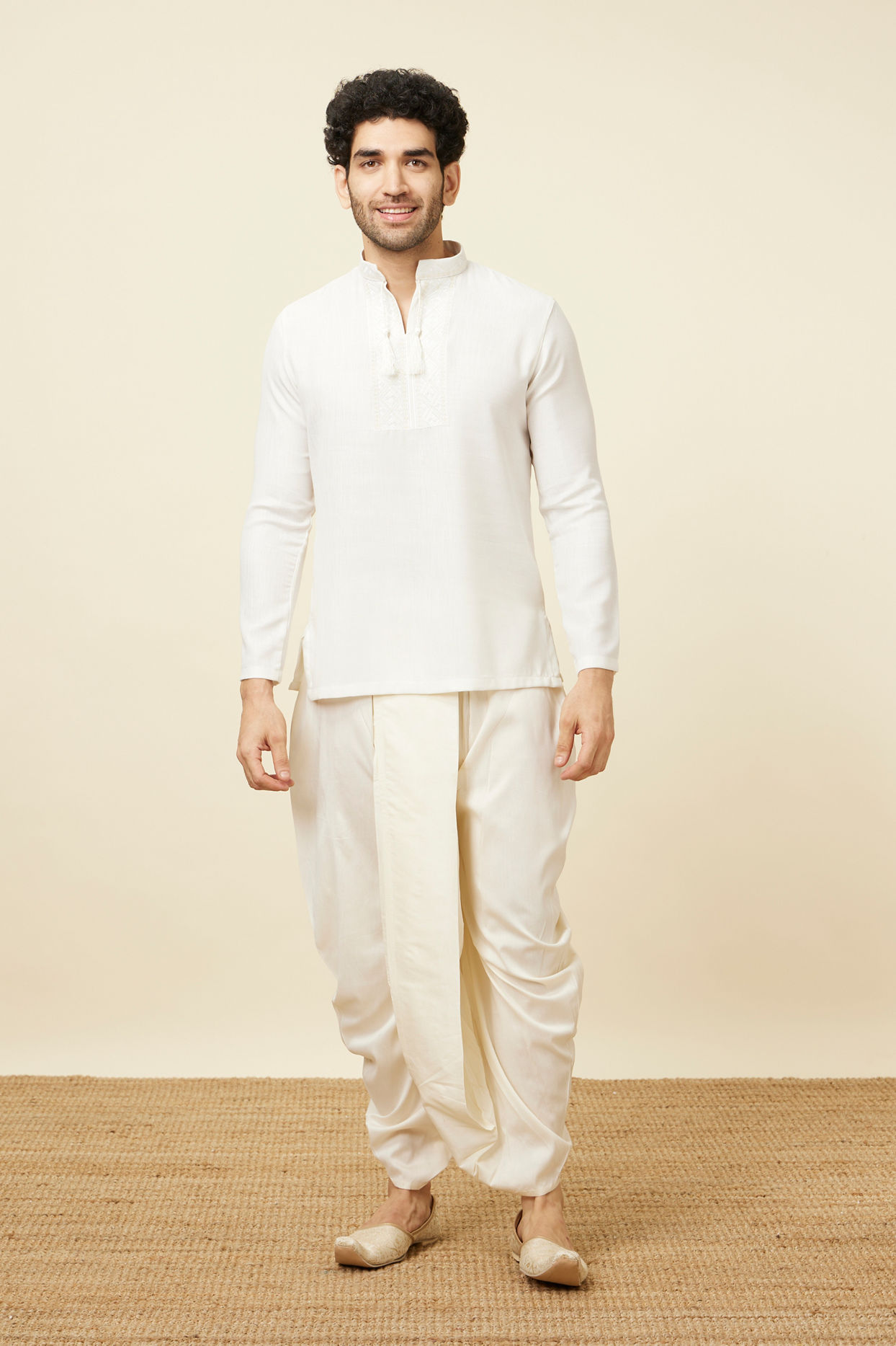 Simple Off White Dhoti image number 3