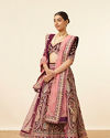 alt message - Mohey Women Wine Velvet Bridal Lehenga image number 2