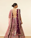 Wine Velvet Bridal Lehenga image number 3