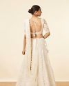 Cream Diamond Patterned Bridal Lehenga image number 3