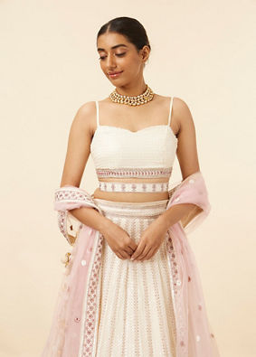 Rosewater Pink Sequined Lahenga image number 1
