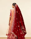 Mohey Women Dark Red Velvet Embroidered Bridal Lehenga image number 3