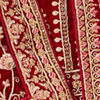 Dark Red Velvet Embroidered Bridal Lehenga