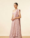 Mohey Women Light Purple Net Stone Embroidered Lehenga