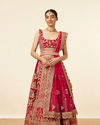 alt message - Mohey Women Rani Floral Patterned Bridal Lehenga image number 0