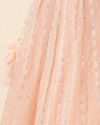 Mohey Women Peach Pink Net Floral Patterned Lehenga