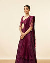 Mohey Women Wine Metallic Sequined Lehenga