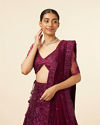 Mohey Women Wine Metallic Sequined Lehenga