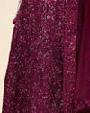 Wine Metallic Sequined Lehenga image number 4