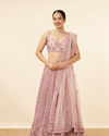 Purple Net Mirror Work Bridal Lehenga