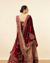 alt message - Mohey Women Fawn Velvet Bridal Lehenga image number 3