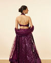 alt message - Mohey Women Wine Sequined Cocktail Lehenga image number 3