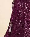 Mohey Women Wine Sequined Cocktail Lehenga