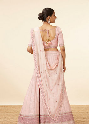 Rosewater Pink Sequined Lahenga image number 3