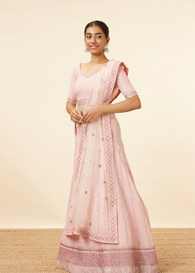 Rosewater Pink Sequined Lahenga image number 2