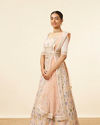 Mohey Women Dark Cream Multi colored Lehenga