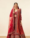 Berry Red Embroidered Bridal Lehenga