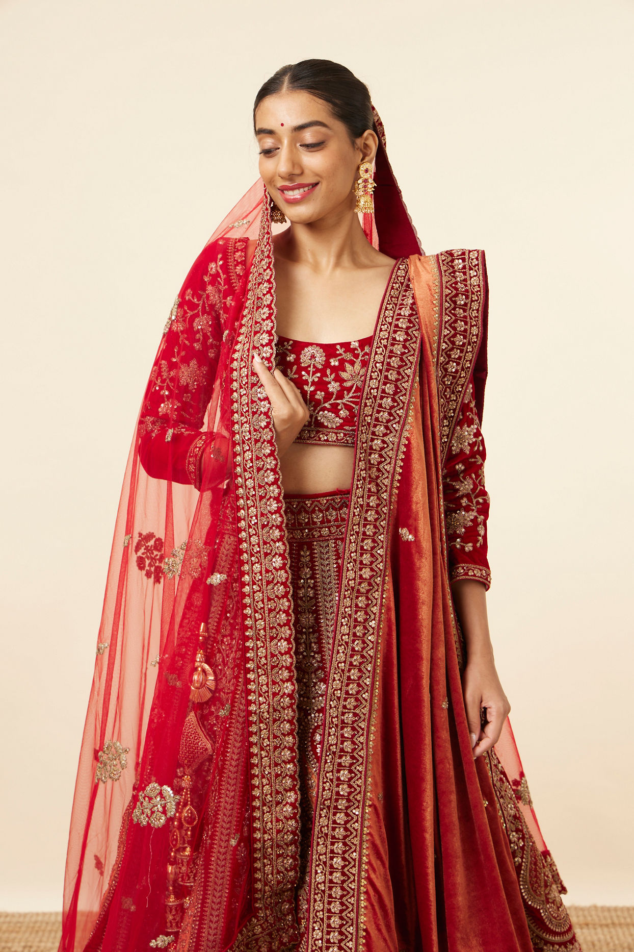 Buy Berry Red Embroidered Bridal Lehenga Online Mohey Lehenga for Women