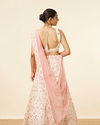 Mohey Women Peach Georgette Embroidered Thread Work Lehenga