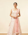 Peach Georgette Embroidered Thread Work Lehenga