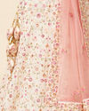 Mohey Women Peach Georgette Embroidered Thread Work Lehenga