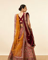 Mohey Women Light Orange Imperial Patterned Bridal Lehenga image number 3