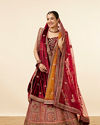 Mohey Women Light Orange Imperial Patterned Bridal Lehenga image number 2