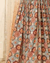 alt message - Mohey Women Rust and Seafoam Green Lehenga image number 3