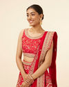 Mohey Women Red Embellished Bridal Lehenga