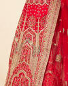 Red Embellished Bridal Lehenga image number 4