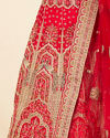 alt message - Mohey Women Red Embellished Bridal Lehenga image number 4