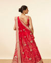 alt message - Mohey Women Red Embellished Bridal Lehenga image number 3