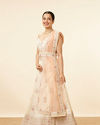 Mohey Women Enchanting Cream Floral Embroidered Lehenga